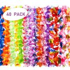 40 Count Hawaiian Flower Lei for Luau Party - Bulk Set of Floral Necklace Leis