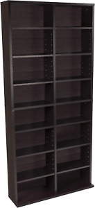 Media Storage Cabinet Shelf Organizer Stand CD DVD Video Multimedia Rack Shelves