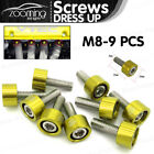9x Yellow M8 Engine Intake manifold decorative screws Cup Washer Header Bolt Kit (For: 2015 Honda Civic Si 2.4L)