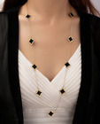 Black Four Leaf Clover Necklace 4 Leaf Clover Gold Tone Necklace 29
