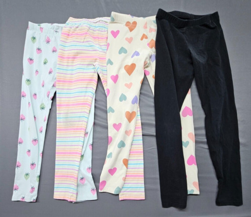 LOT of 4 Cat & Jack Girls Leggings Size Large 10-12 Variety Of Colors Pre-owned