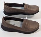 Clarks Cloud Steppers Womens Size 9.5 M Shoes Dark Tan Comfort Penny Loafers