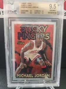 1996-97 Topps Season's Best STICKY FINGERS Michael Jordan #SB18 BGS 9.5