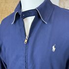 Polo Ralph Lauren Bi Swing Harrington Jacket Mens M Blue Lined Cotton Polyester
