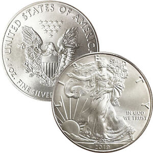 New Listing2019 Eagle S$1 MS .999 MINT STATE UNCIRCULATED Silver Eagle Coin ONE OUNCE (1)
