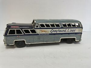 Vtg Tin Litho Greyhound Bus Japan Scenic Cruiser Friction Toy As Is Parts Repair