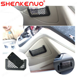 2X Car Seat Side Back Mesh Interior Storage Net Bag Pocket Phone Gadget Holder