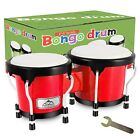 Bongo Drum 4” and 5” Set for Kids Adults Beginners With Tuning Wrench (Red)