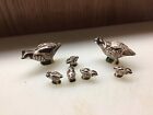 Lot Of 7 Porcelain Hand Painted Miniature Qual Birds Figurines, Pre- Owned.