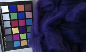 deep blue purple Romney roving for spinning felting fiber arts  knit crochet