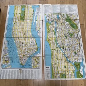 Vtg/60s THE PREMIER STREET MAP OF NEW YORK , HOUSE NUMBERS ,TRANSIT LINES POSTAL