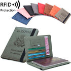 Leather Anti-Theft Travel Wallet Passport Holder RFID Blk Document Organizer USA