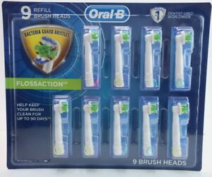 Genuine Oral-B Floss Action Refills Toothbrush Heads EB25AB-9 Set of 9 Sealed