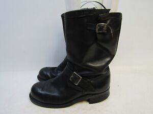 Mens Size 11 E Black Leather Steel Toe Engineer Motorcycle Riding Boots