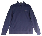 Vineyard Vines Sweater Adult Large Blue Shep Shirt Fleece Pullover 1/4 Zip Men's