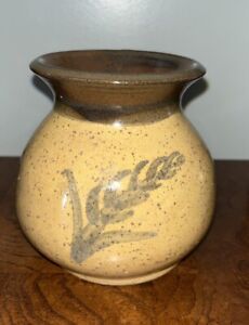 New ListingHandmade Art Pottery Ceramic Stoneware Vase Hand Painted 5” Glazed Signed