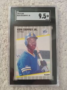 KEN GRIFFEY JR.~1989 FLEER SGC-9.5 MINT+ GRADED MLB ROOKIE RC CARD #548