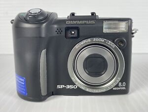 Olympus SP-350 8.0MP Digital Camera 3x Optical Zoom Black Tested Working