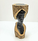 Vintage Hand Carved Ebony Wood Sculpture Makonde Maasai WOMAN Tanzania Africa