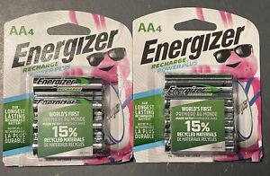 Energizer AA 8 Count Recharge Power Plus Rechargeable 1.2v Batteries Brand New