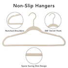 Non-Slip Velvet Clothes Hangers, 100 Pack, Beige, Space Saving
