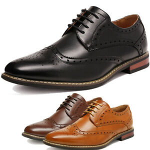 Men's Classic Modern Formal Oxford Wingtip WIDE Dress Shoes