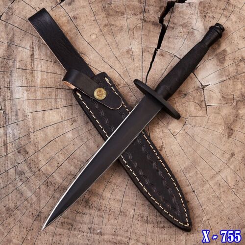 Vintage WW2 Double-Edged V42 Military Knife  Stiletto Dagger Knife With Sheath