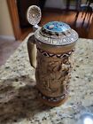 VTG. Pottery Glazed Avon Beer Stein Mug Indians Of The American Frontier Tankard