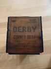 Vintage Advertising Derby Corned Beef Wooden Crate Box Farmhouse Rustic Decor