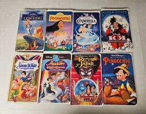 New ListingDisney VHS 8 movies 101 Dalmations Aladdin Cinderella Snow White