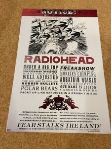 Radiohead Fear Stalks the Land Music Promo Cardstock Poster