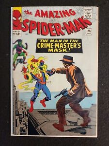 AMAZING SPIDER-MAN #26 (Marvel Comics 1965) F- Steve Ditko 1st Crime Master