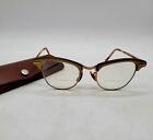Shuron 12k GF Cat Eye Glasses 4 1/4 - 5 1/2 1940s Antique Olive Green Bifocals