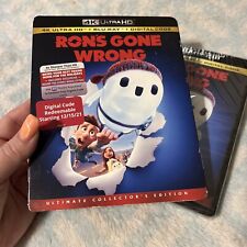 READ**Ron's Gone Wrong 4K Ultra HD and Blu-Ray +Digital Code NEW and SEALED Slip