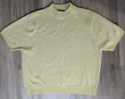 Sag Harbor Mock Neck Sweater Knit Top Short Sleeve Gold Metallic Shimmer XL 45