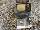 Vintage 1962 Sony 5-303W Micro TV Mini B&W Portable Television With Case