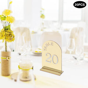 20PCS Gold Table Numbers Acrylic Party Table Numbers Wedding Table Numbers Sign