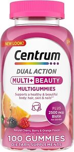 Centrum Multi Gummies Multi+ Beauty Dual Action Multivitamin 100 count Exp 06/24