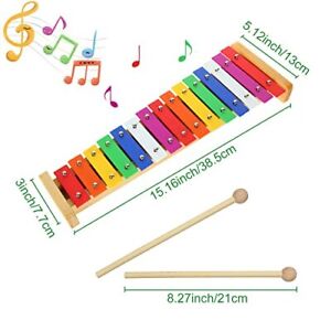 15 Tone Xylophone Glockenspiel Colorful Wooden Xylophone Xilofono Instrument