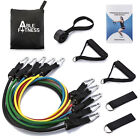 5 EXERCISE RESISTANCE BANDS CORDS 100 LBS SET YOGA PILATES WORKOUT FITNESS