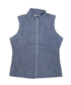 Port Authority L226 Ladies Microfleece Vest Gray Sleeveless Polyester Zip M