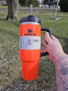 Stanley 30 oz Quencher Tumbler Orange Neon Super Bright And Fun! Use For Camping