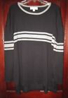 Weekend Suzanne Betro Plus 1X 2X Knit Top Sweater Shirt Colorblock Striped Blk