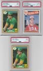 1987 Topps JOSE CANSECO #620 Lot PSA 9 + 1985 Mark Mcgwire #401 PSA 8 Rookie