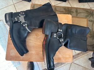 Milwaukee Men's Black Classic Harness Zip Up Motorcycle Boots Size 12D
