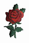Red Rose Flower Embroidery Iron On Appliqué Patch