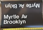 c1970 Vintage NYC Brooklyn NY BMT Subway Roll Sign J M Train Station MYRTLE AVE