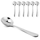 6 Pack Soup Spoons Round Stainless Steel Bouillon Spoon Kitchen Serving Cooking