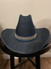 The Duke Collection Blue Denim Jean Western Cowboy Hat Vintage Small 6 3/4-6 7/8