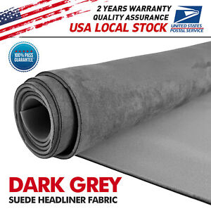 Suede Headliner Dark grey Fabric Material 40sqft Car Interior Safeguard